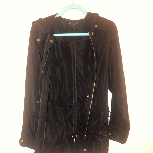 Black utility anorak jacket with gold detail - Picture 6 of 7